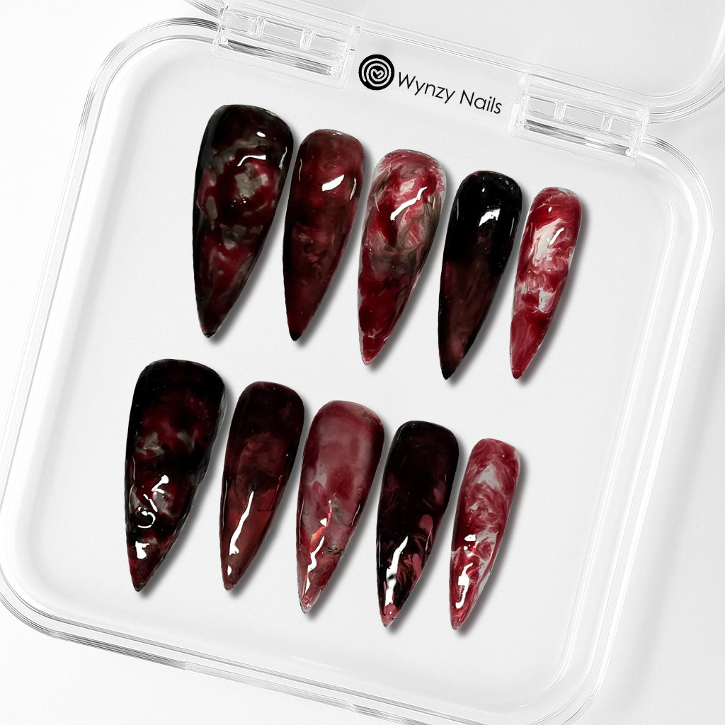 Custom Bloody Halloween Press-On Nails – Gothic Vampire Nail Art | Wynzy Pops Nails™