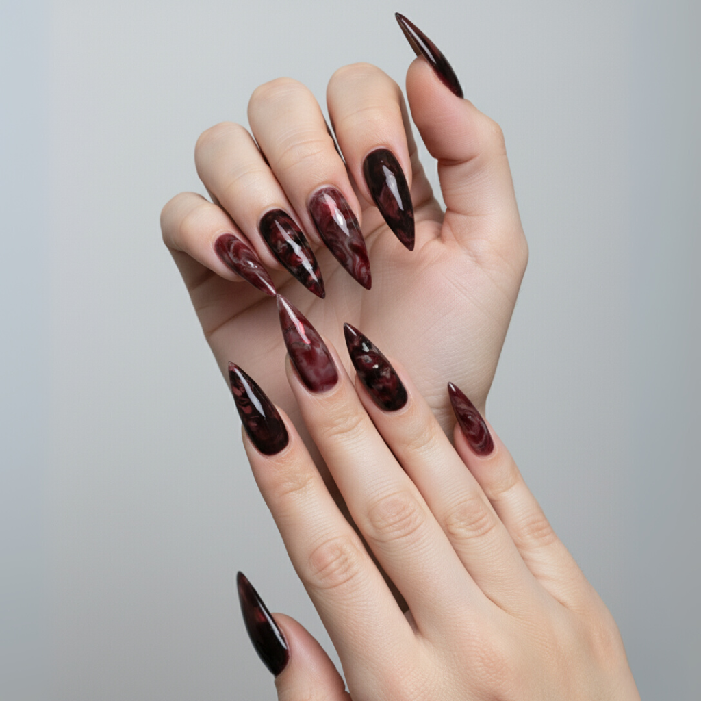 Custom Bloody Halloween Press-On Nails – Gothic Vampire Nail Art | Wynzy Pops Nails™
